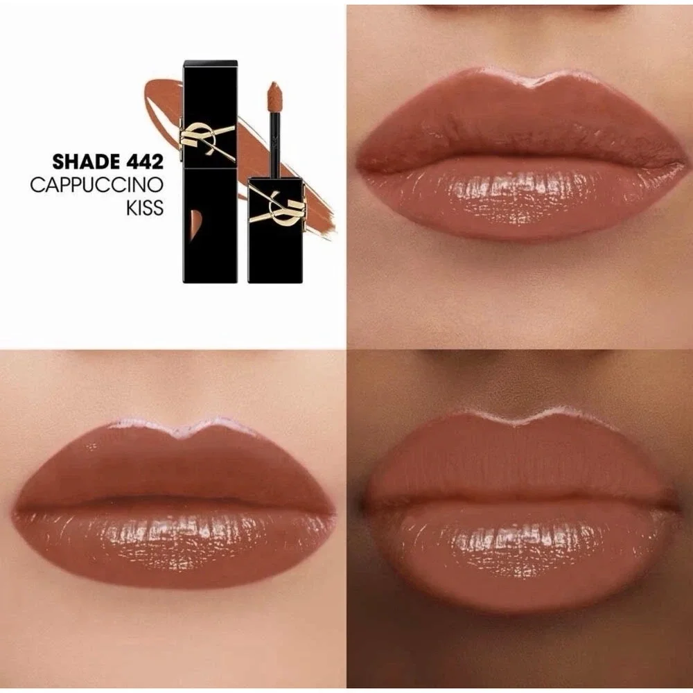 YSL The Inks Vinyl Cream 442 Cappuccino Kiss High Shine Lip Stain 5.5ml NIB RARE